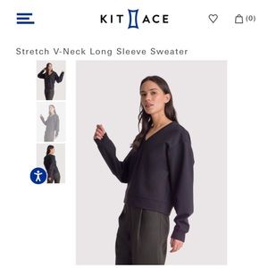 KIT AND ACE | Cashmere Blend V-Neck Sweater Size 6